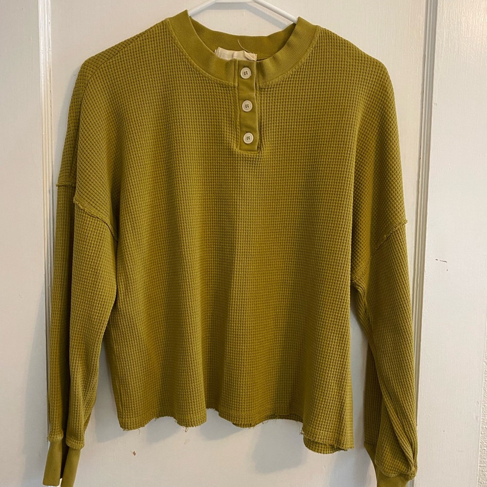 Back Beat Co. Waffle Knit Long Sleeve Henley